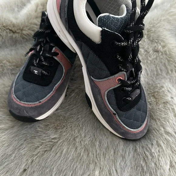 CHANEL Women's Sneakers - Black, Gray, Pink - Picture 2 of 8
